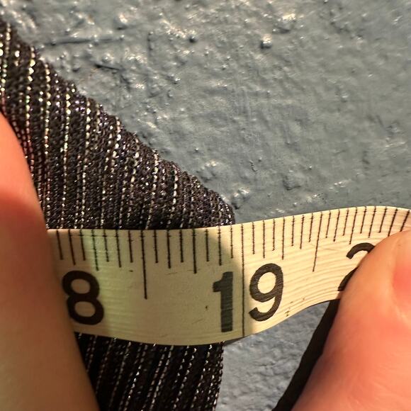 Enfocus Studio Size 4 Navy Silver Tier Ruffle Dress Comfy Dressy Event Stretchy - Picture 5 of 6